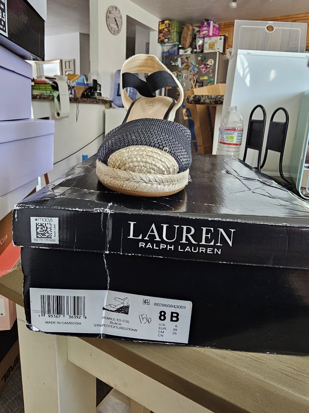 #12 Lauren Ralph Lauren Black Espadrille Wedge Sandals